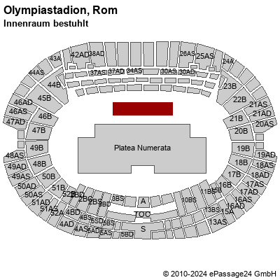 Saalplan Olympiastadion, Rom, Italien, Innenraum bestuhlt