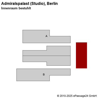 Saalplan Admiralspalast (Studio), Berlin, Deutschland, Innenraum bestuhlt