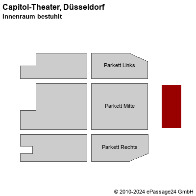 Saalplan Capitol-Theater, Düsseldorf, Deutschland, Innenraum bestuhlt