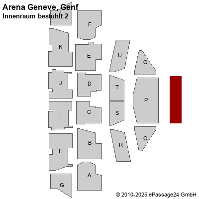 Saalplan Arena Geneve, Genf, Schweiz, Innenraum bestuhlt 2