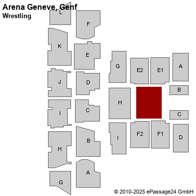 Saalplan Arena Geneve, Genf, Schweiz, Wrestling