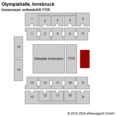 Saalplan Olympiahalle, Innsbruck, Österreich, Innenraum unbestuhlt FOS