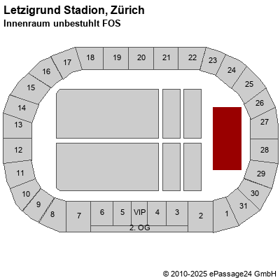 Saalplan Letzigrund Stadion, Zürich, Schweiz, Innenraum unbestuhlt FOS