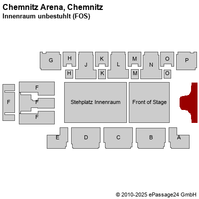 Saalplan Chemnitz Arena, Chemnitz, Deutschland, Innenraum unbestuhlt (FOS)