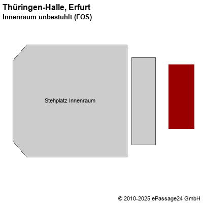 Saalplan Thüringen-Halle, Erfurt, Deutschland, Innenraum unbestuhlt (FOS)