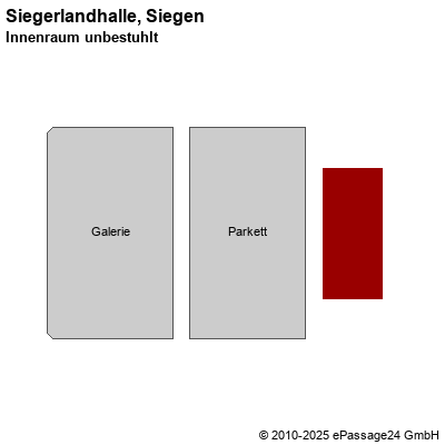 Saalplan Siegerlandhalle, Siegen, Deutschland, Innenraum unbestuhlt