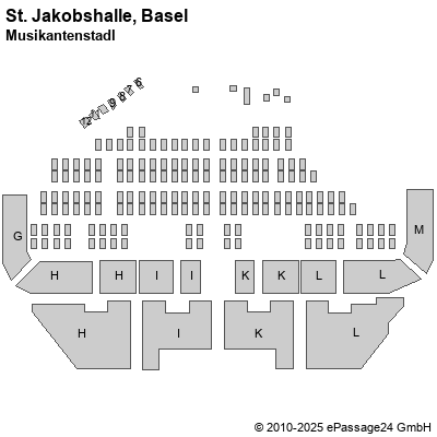 Saalplan St. Jakobshalle, Basel, Schweiz, Musikantenstadl