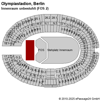 Saalplan Olympiastadion, Berlin, Deutschland, Innenraum unbestuhlt (FOS 2)