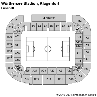 Saalplan Wörthersee Stadion, Klagenfurt, Österreich, Fussball