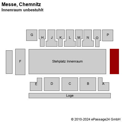 Saalplan Messe, Chemnitz, Deutschland, Innenraum unbestuhlt