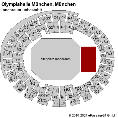 Saalplan Olympiahalle München, München, Deutschland, Innenraum unbestuhlt