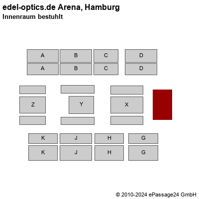 Saalplan edel-optics.de Arena, Hamburg, Deutschland, Innenraum bestuhlt