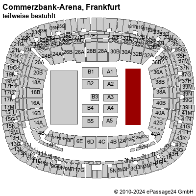 Saalplan Commerzbank-Arena, Frankfurt, Deutschland, teilweise bestuhlt
