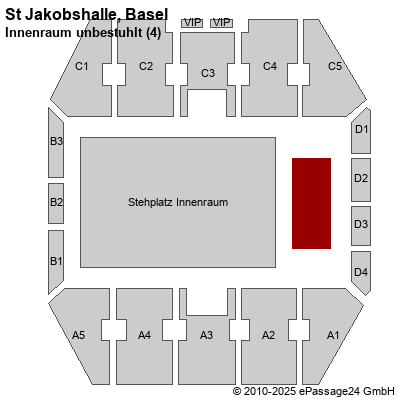 Saalplan St Jakobshalle, Basel, Schweiz, Innenraum unbestuhlt (4)