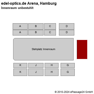 Saalplan edel-optics.de Arena, Hamburg, Deutschland, Innenraum unbestuhlt