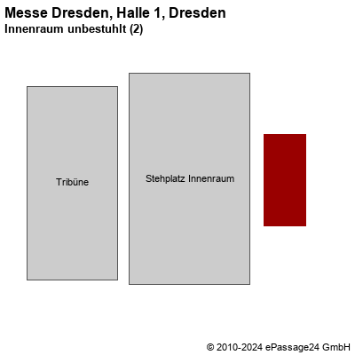 Saalplan Messe Dresden, Halle 1, Dresden, Deutschland, Innenraum unbestuhlt (2)