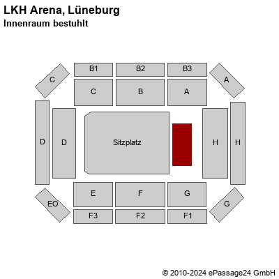 Saalplan LKH Arena, Lüneburg, Deutschland, Innenraum bestuhlt 