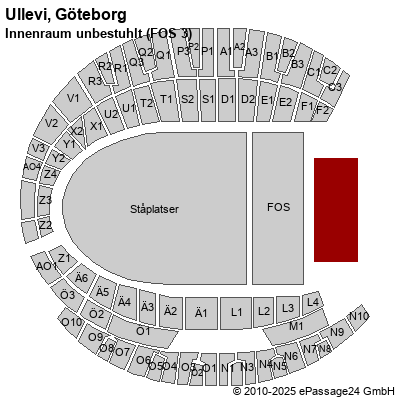 Saalplan Ullevi, Göteborg, Schweden, Innenraum unbestuhlt (FOS 3)