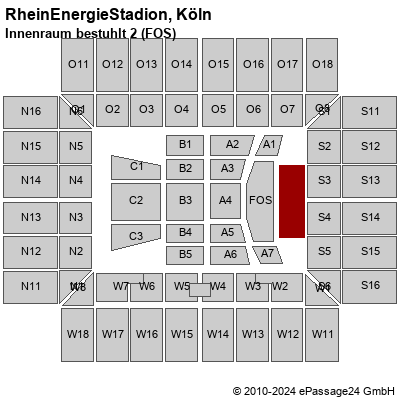 Saalplan RheinEnergieStadion, Köln, Deutschland, Innenraum bestuhlt 2 (FOS)