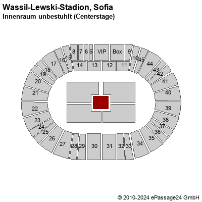 Saalplan Wassil-Lewski-Stadion, Sofia, Bulgarien, Innenraum unbestuhlt (Centerstage)