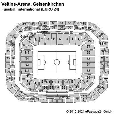 Saalplan Veltins-Arena, Gelsenkirchen, Deutschland, Fussball international (EURO 24)