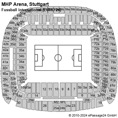 Saalplan MHP Arena, Stuttgart, Deutschland, Fussball international (EURO 24)