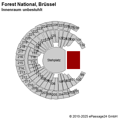 Saalplan Forest National, Brüssel, Belgien, Innenraum unbestuhlt