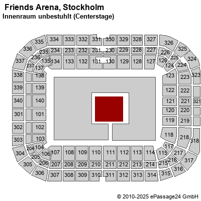 Saalplan  Friends Arena, Stockholm, Schweden, Innenraum unbestuhlt (Centerstage)