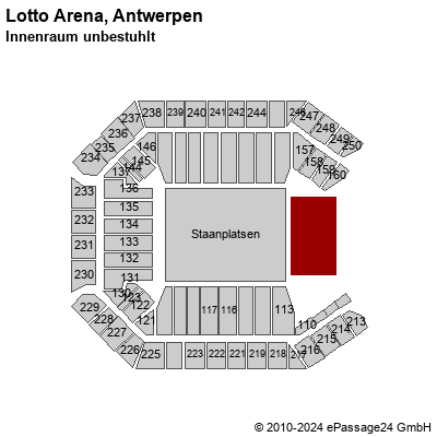 Saalplan Lotto Arena, Antwerpen, Belgien, Innenraum unbestuhlt