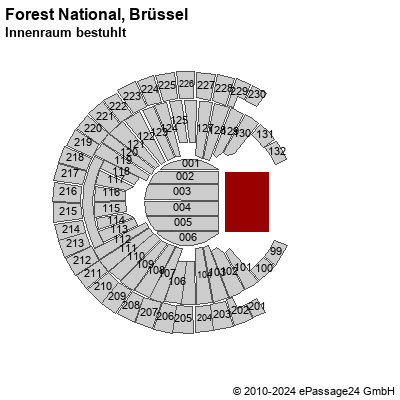 Saalplan Forest National, Brüssel, Belgien, Innenraum bestuhlt