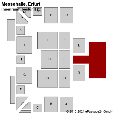 Saalplan Messehalle, Erfurt, Deutschland, Innenraum bestuhlt (5)