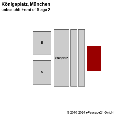 Saalplan Königsplatz, München, Deutschland, unbestuhlt Front of Stage 2