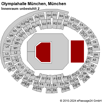 Saalplan Olympiahalle München, München, Deutschland, Innenraum unbestuhlt 2