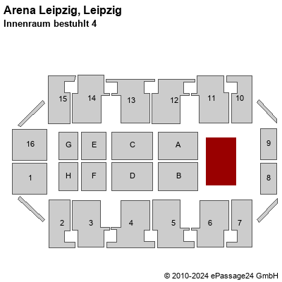 Saalplan Arena Leipzig, Leipzig, Deutschland, Innenraum bestuhlt 4