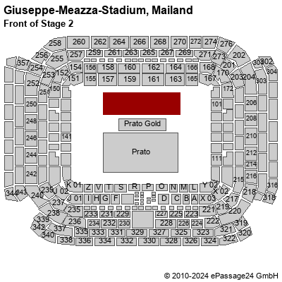 Saalplan Giuseppe-Meazza-Stadium, Mailand, Italien, Front of Stage 2