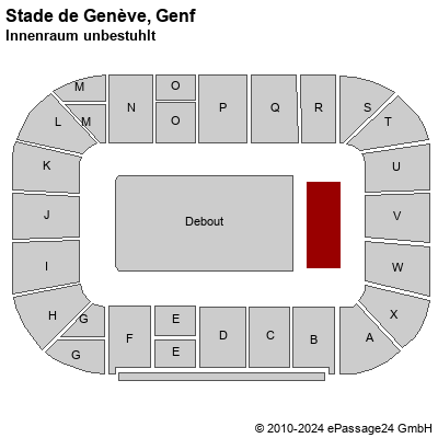 Saalplan Stade de Genève, Genf, Schweiz, Innenraum unbestuhlt