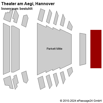 Saalplan Theater am Aegi, Hannover, Deutschland, Innenraum bestuhlt