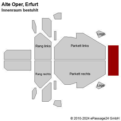 Saalplan Alte Oper, Erfurt, Deutschland, Innenraum bestuhlt