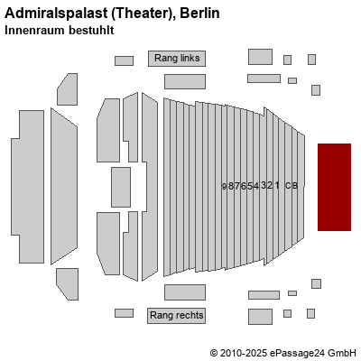 Saalplan Admiralspalast (Theater), Berlin, Deutschland, Innenraum bestuhlt