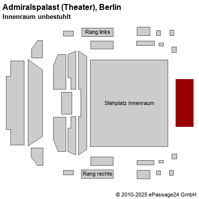 Saalplan Admiralspalast (Theater), Berlin, Deutschland, Innenraum unbestuhlt