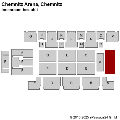 Saalplan Chemnitz Arena, Chemnitz, Deutschland, Innenraum bestuhlt