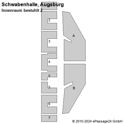 Saalplan Schwabenhalle, Augsburg, Deutschland, Innenraum bestuhlt 2