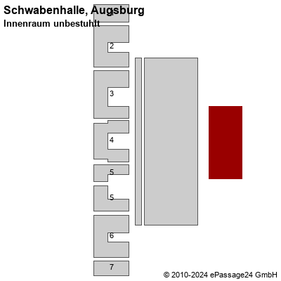 Saalplan Schwabenhalle, Augsburg, Deutschland, Innenraum unbestuhlt