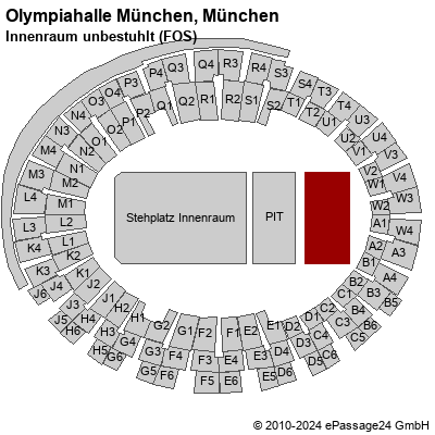 Saalplan Olympiahalle München, München, Deutschland, Innenraum unbestuhlt (FOS)