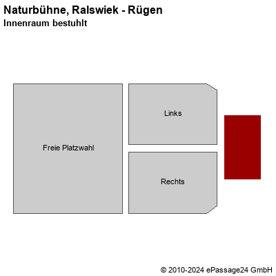 Saalplan Naturbühne, Ralswiek - Rügen, Deutschland, Innenraum bestuhlt