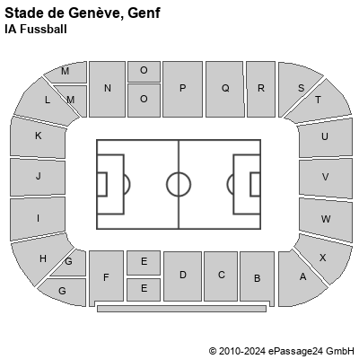 Saalplan Stade de Genève, Genf, Schweiz, IA Fussball