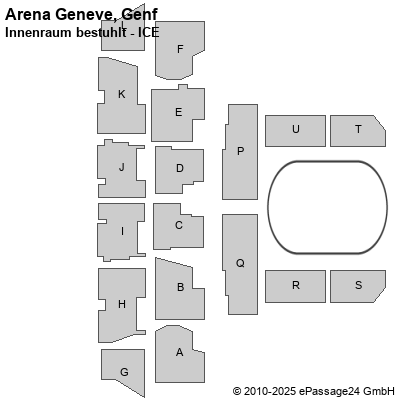 Saalplan Arena Geneve, Genf, Schweiz, Innenraum bestuhlt - ICE