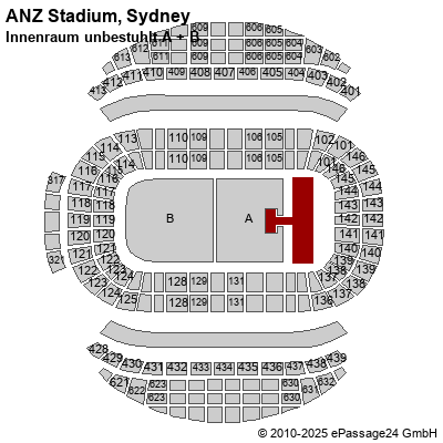 Saalplan ANZ Stadium, Sydney, Australien, Innenraum unbestuhlt A + B